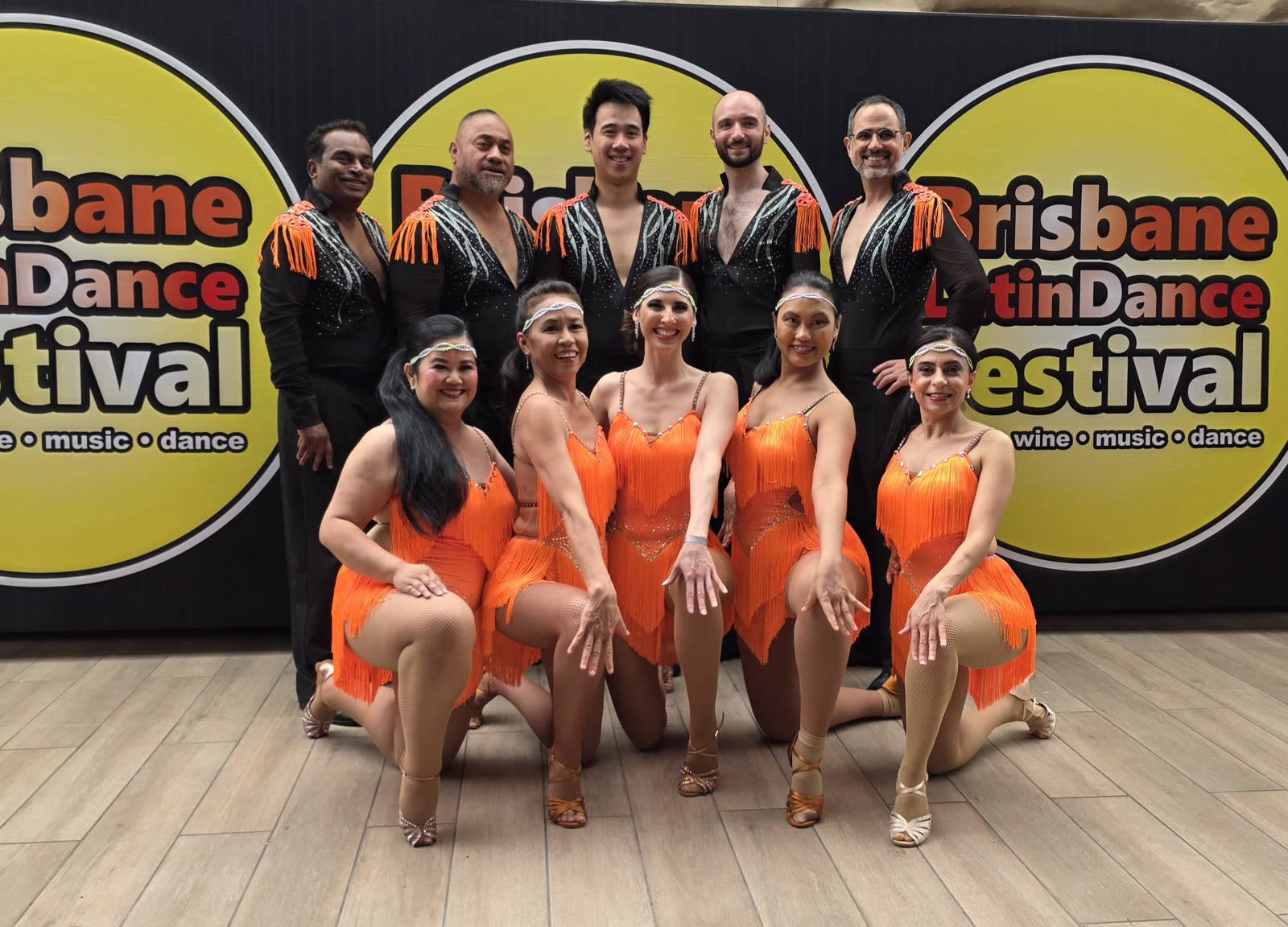 Team La Clave in costume at the Brisbane Latin Dance Festival
